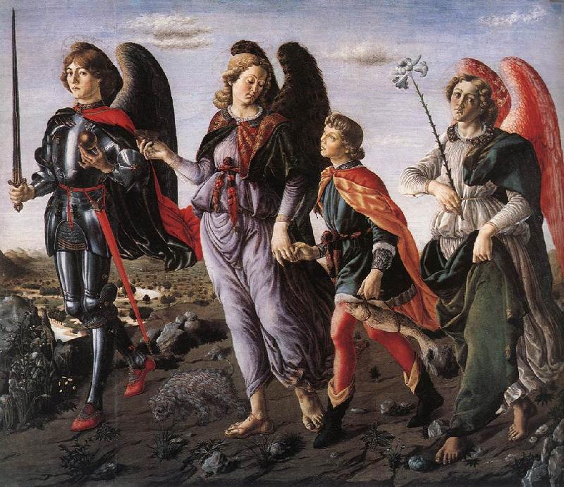 BOTTICINI, Francesco The Three Archangels with Tobias f